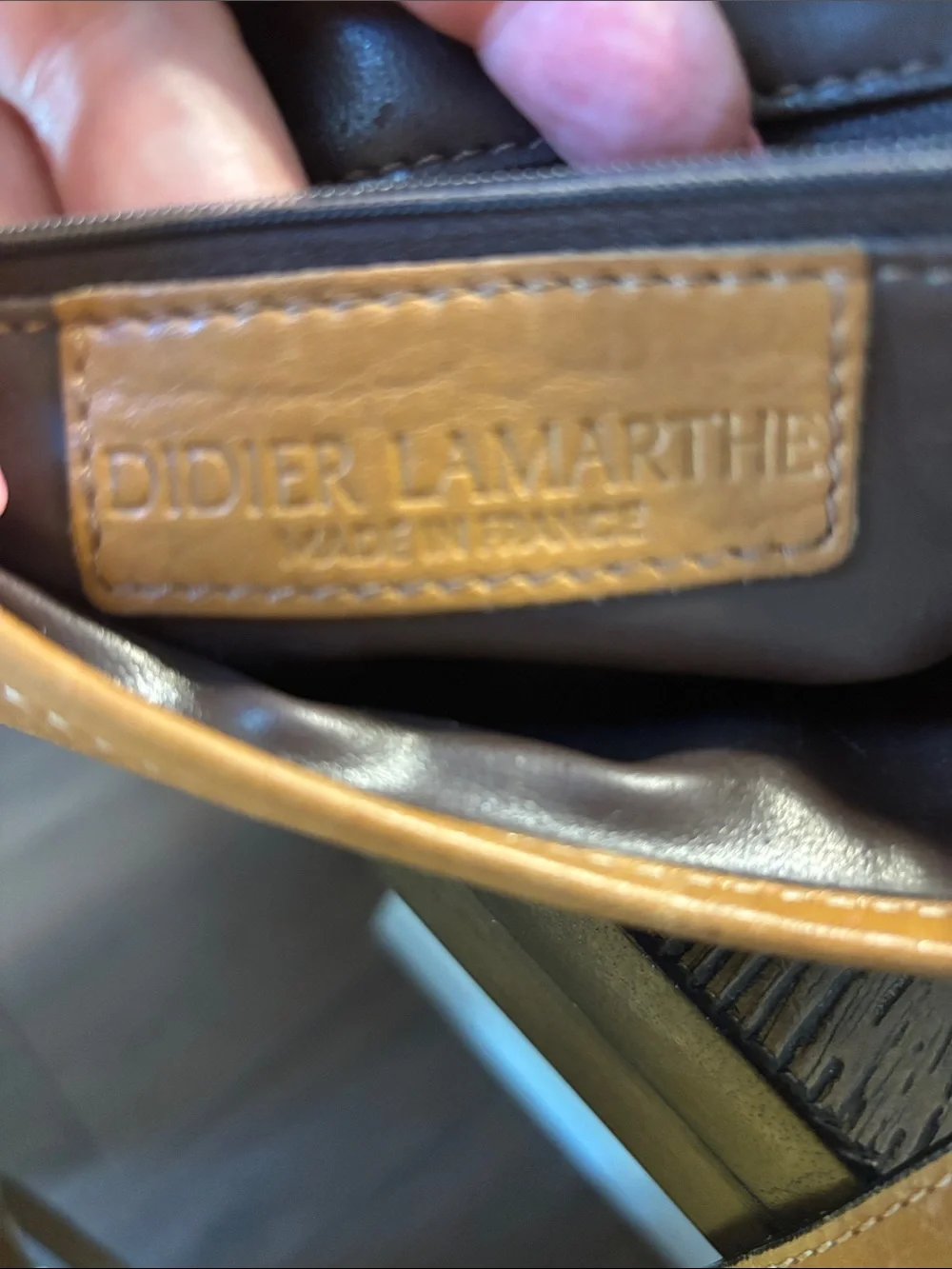Didier Lamarthe Paris Vintage Brown Leather Crossbody Bag